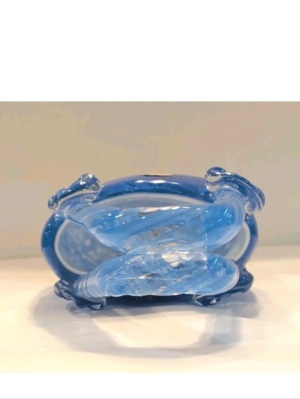 Vase Handbag Art Glass Block Crystal LAUREN Mouth Blown Hand Cut  #H0002 Vtg 90s